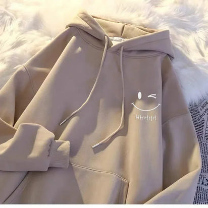 Cozy Smiling Face Cashmere Hoodie™