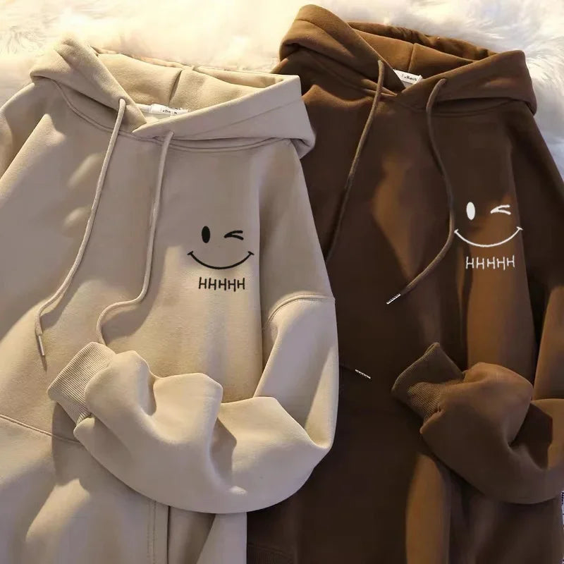 Cozy Smiling Face Cashmere Hoodie™